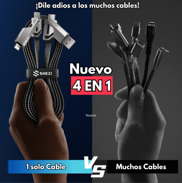 PACK DE 2 CABLES CONVERTIBLES 4 EN 1